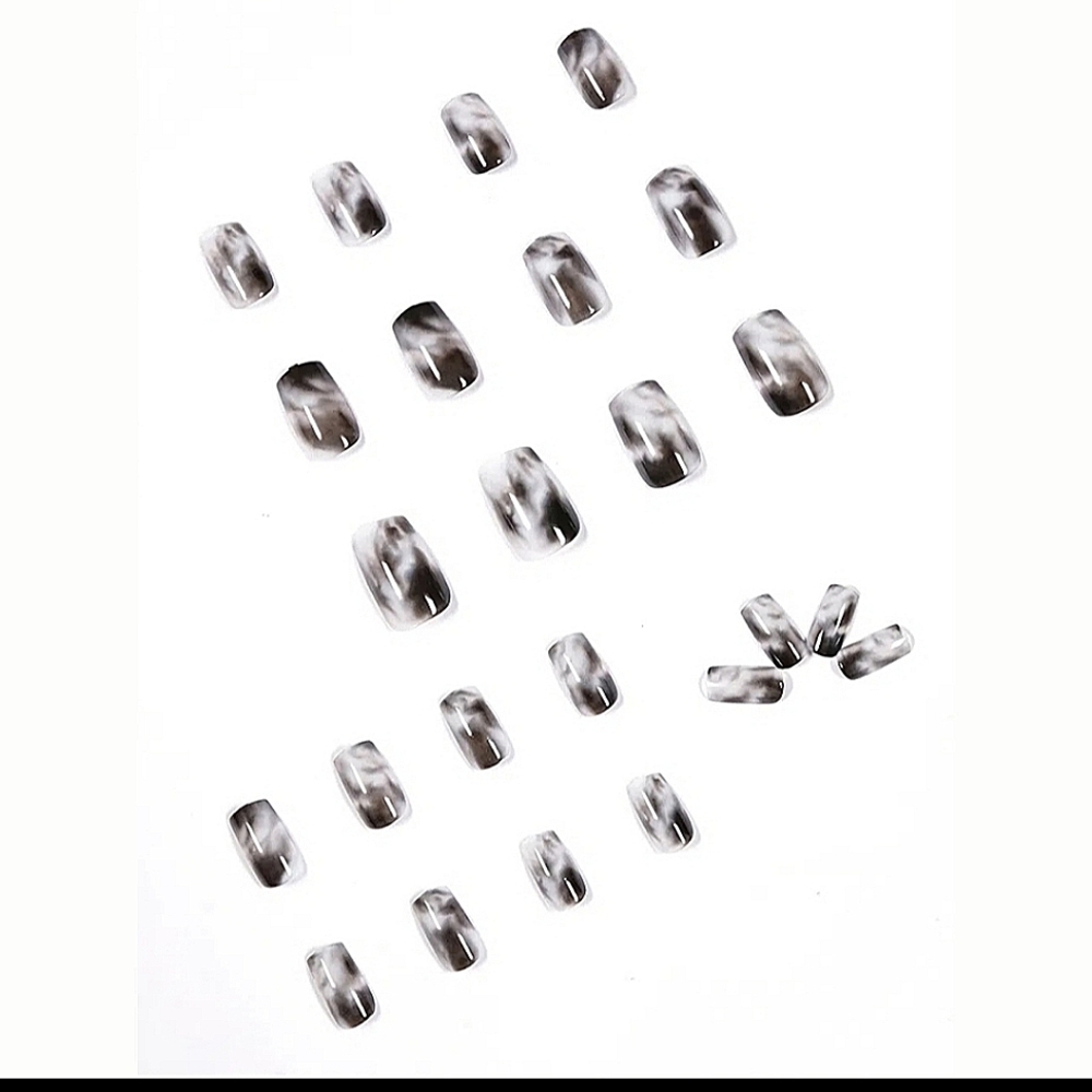 24pcs Marble Texture Fake Nails.